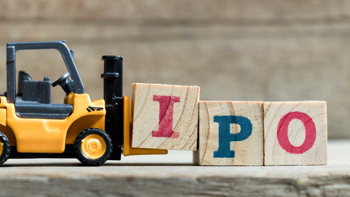 toy forklift lifting blocks stating IPO