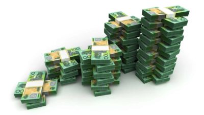 piles of australian $100 notes, wealth, get rich, rich australian