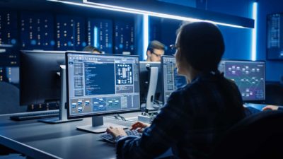 Woman working at computer