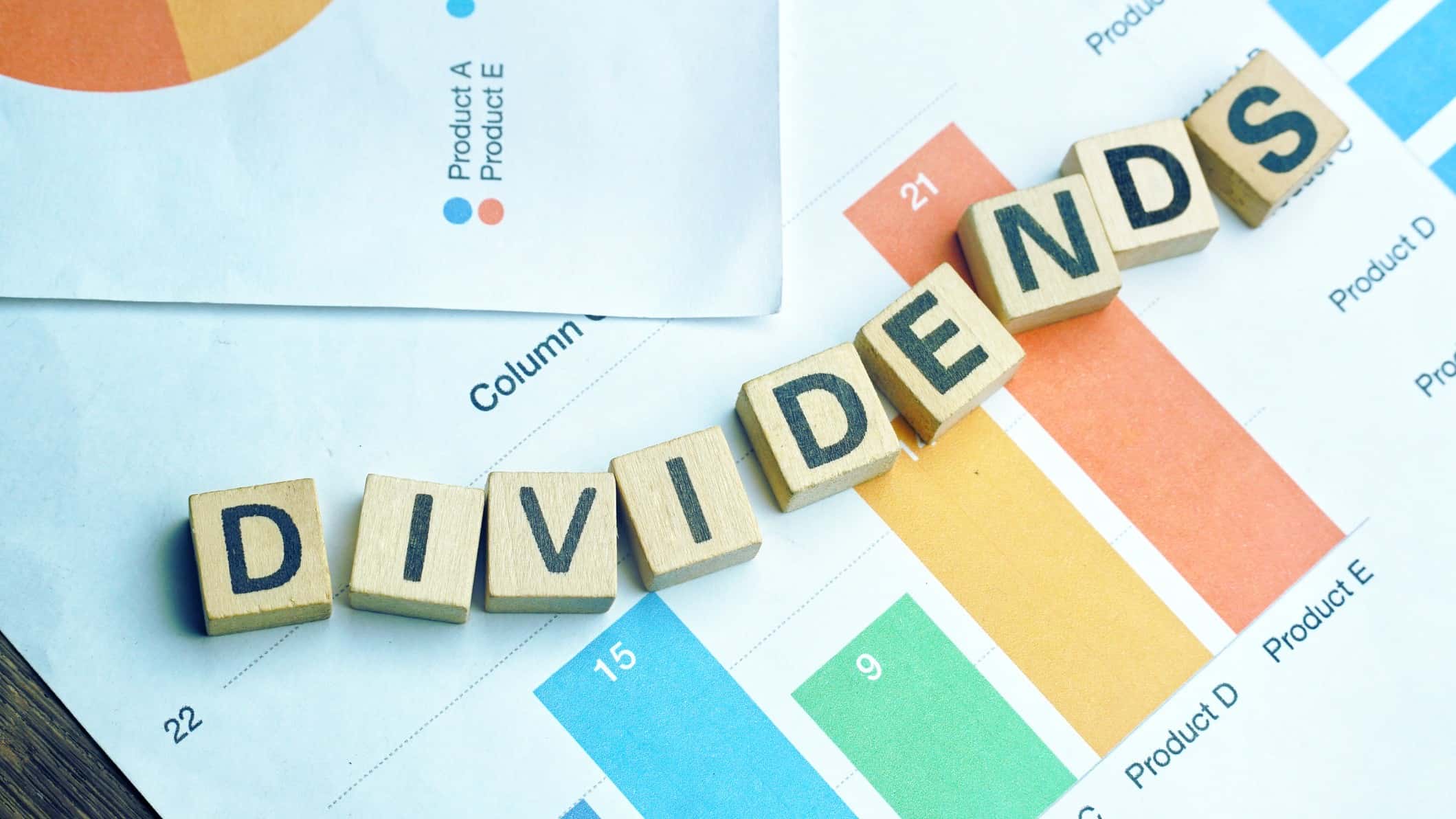 blockletters spelling dividends bank yield