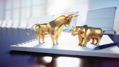 Gold bear and bull share market