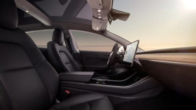 Interior of Tesla Model 3