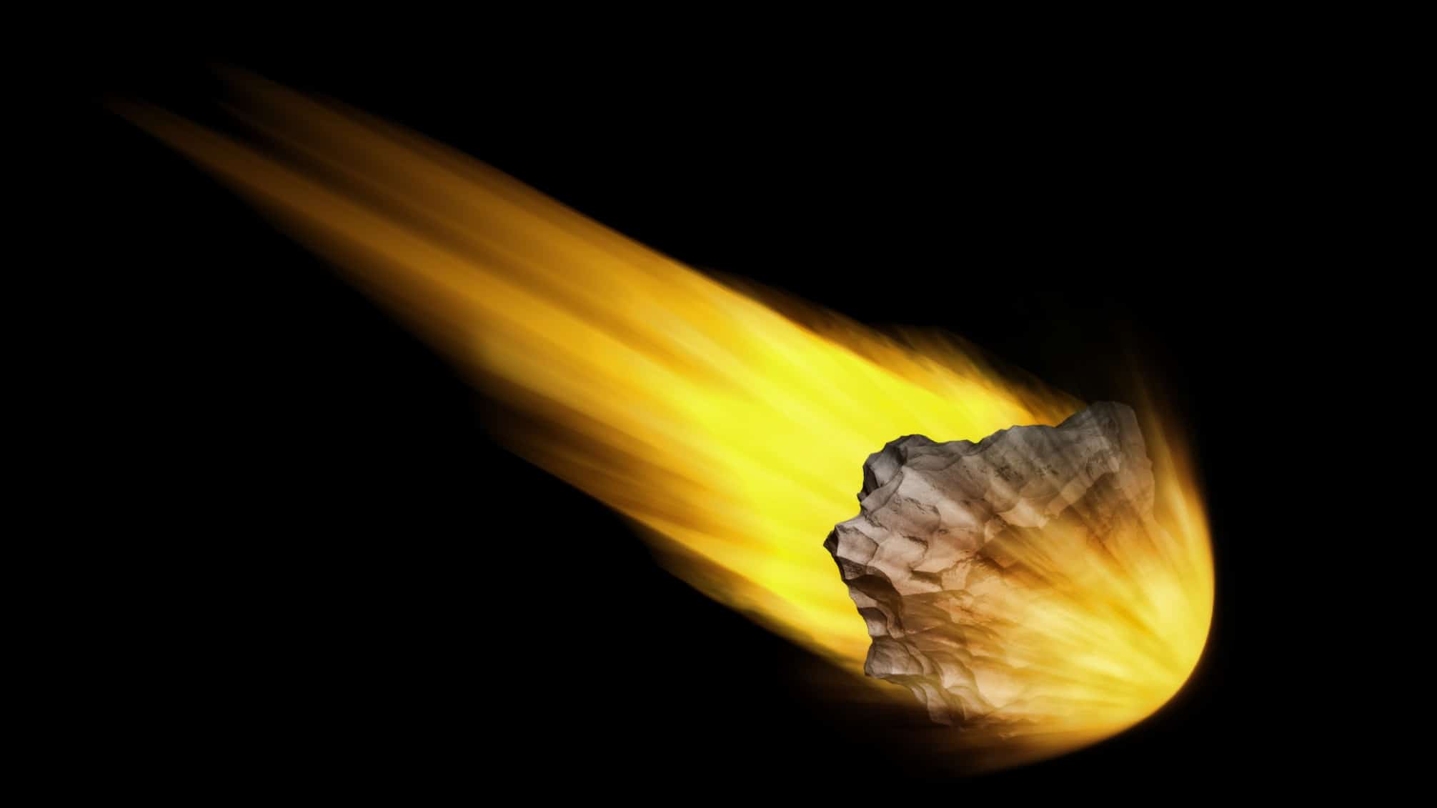 asx iron ore share price crash represented by meteor speeding through space