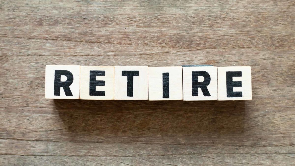 letter blocks spelling out the word retire