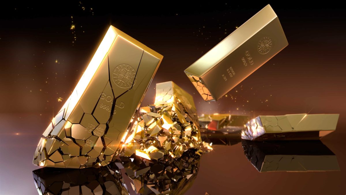 gold bars falling to the ground and smashing representing falling prices of ASX gold shares
