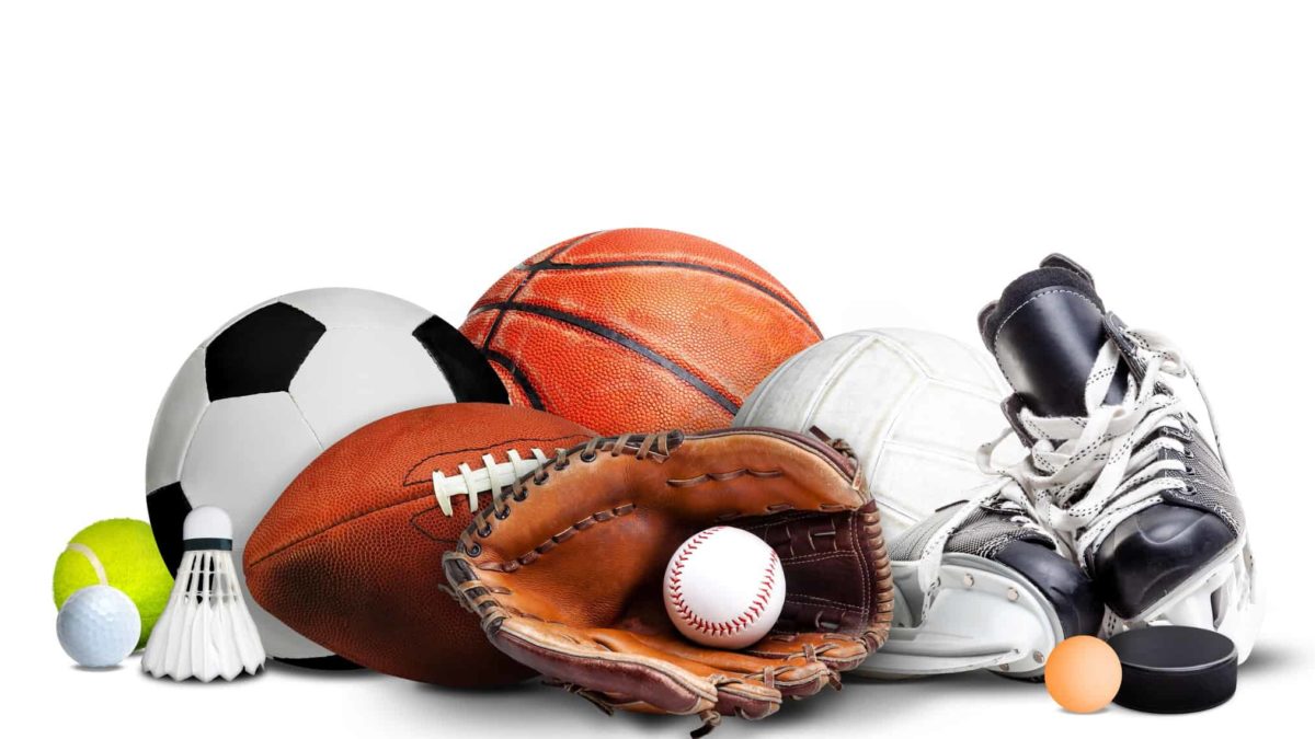collection of sporting equipment