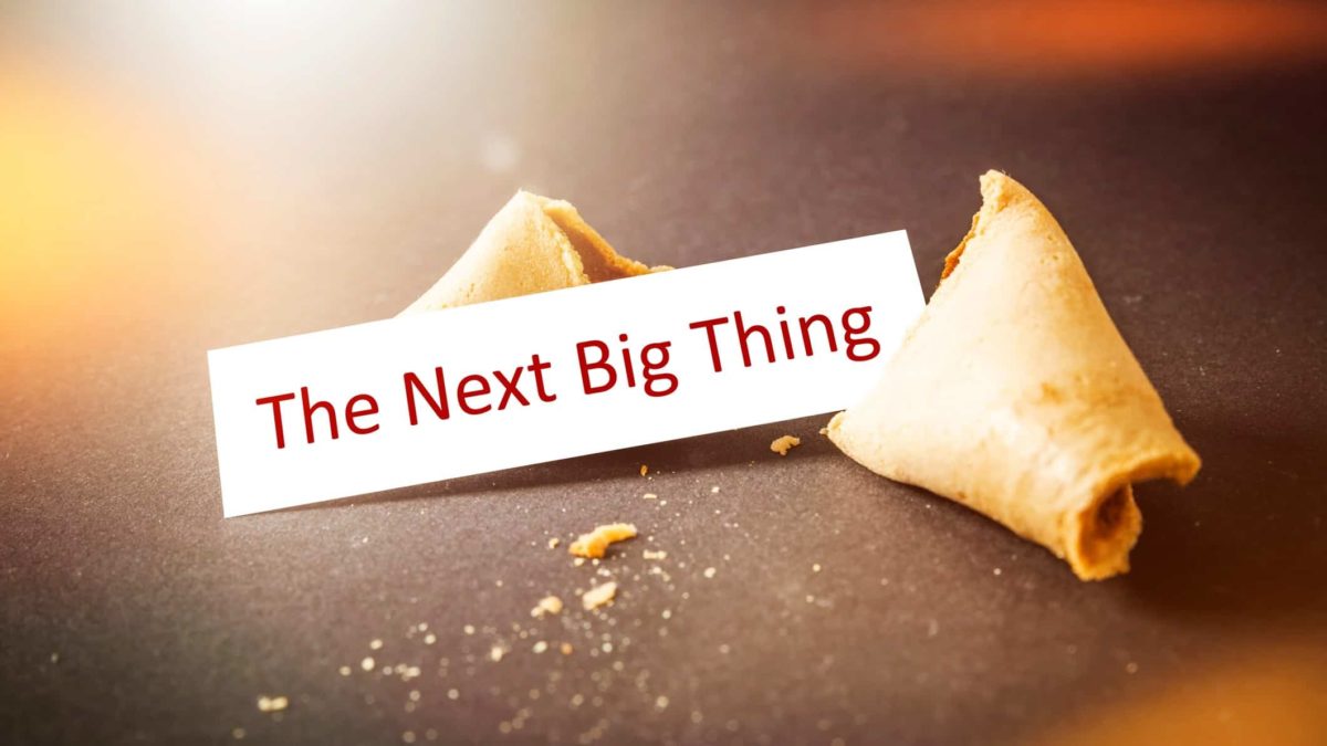 Broken fortune cookie with note stating 'next big thing' representing growth ASX shares