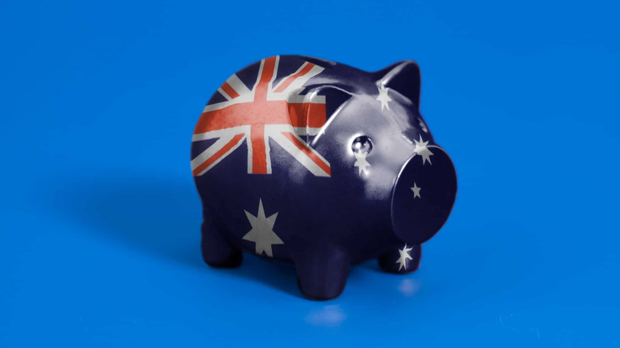 piggy bank printed with australian flag