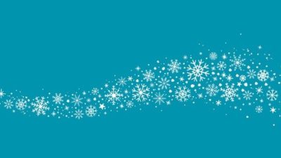 illustration of snowflakes floating on blue background