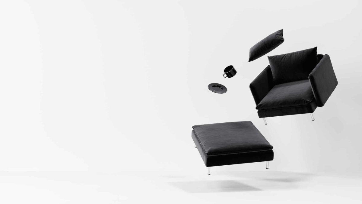 jump in asx furniture retailer share price represented by lounge chair and ottoman flying in the air