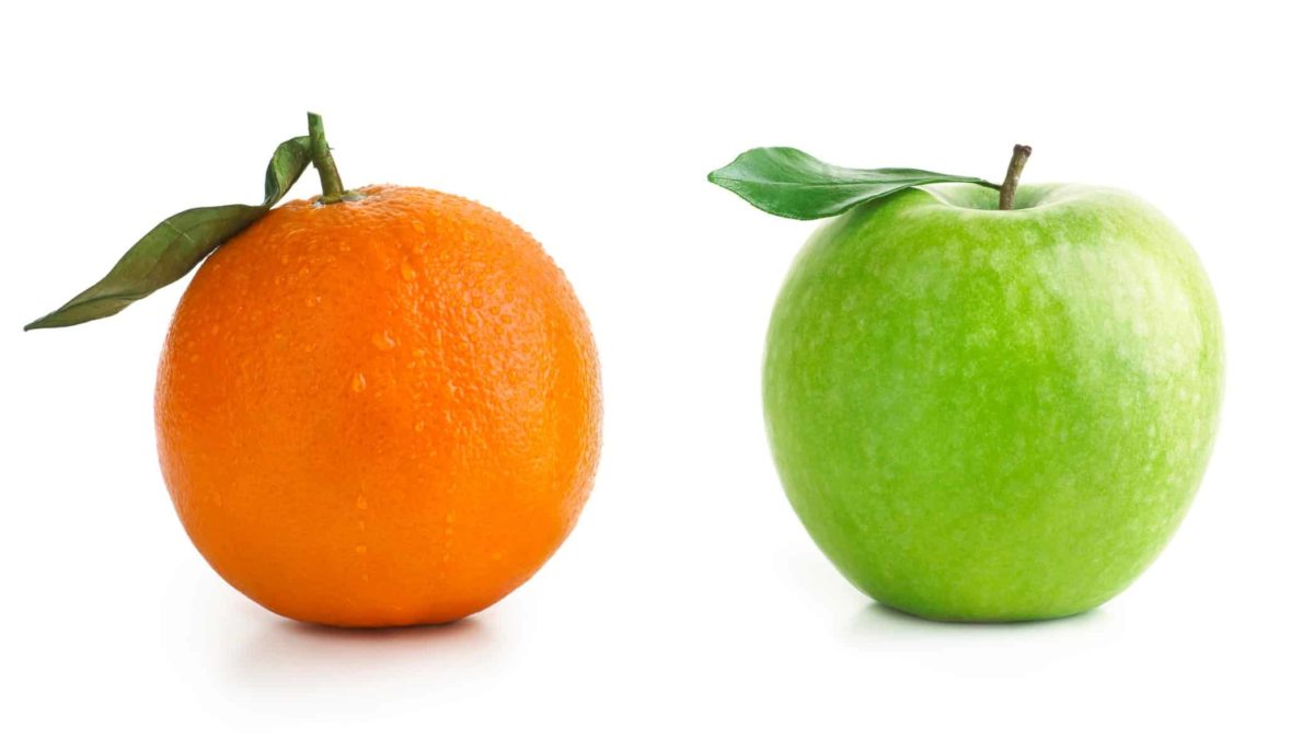 comparing asx shares and company tax represented by an apple and orange side by side
