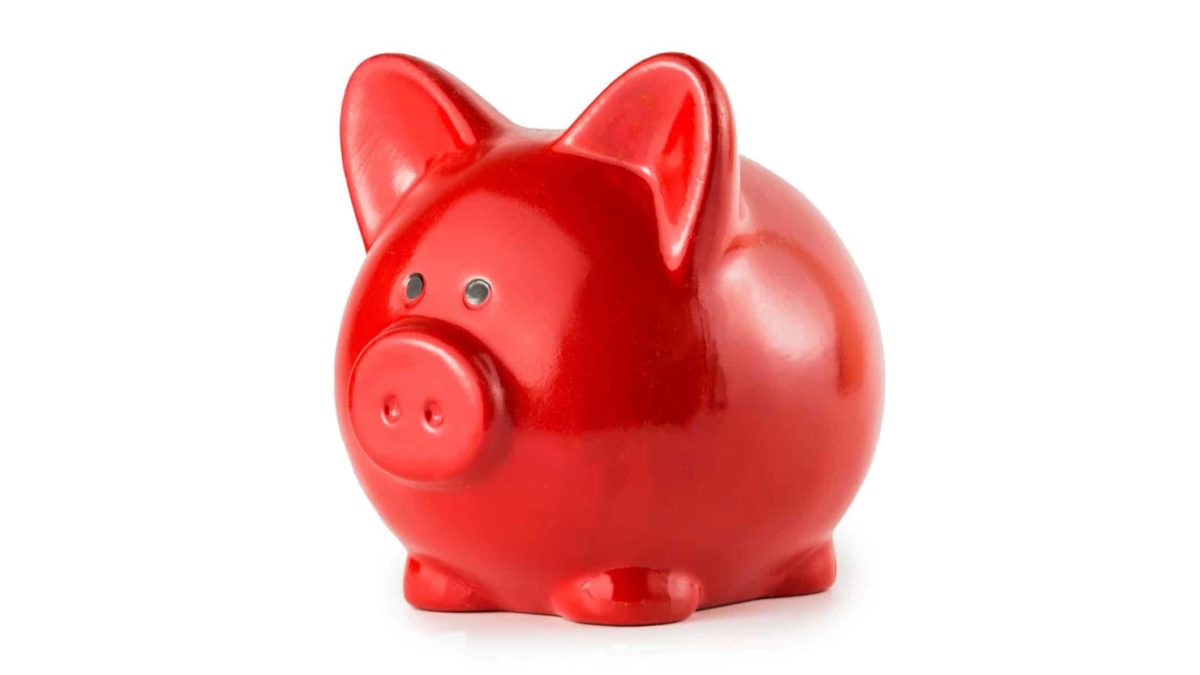 nab share price represented by red piggy bank