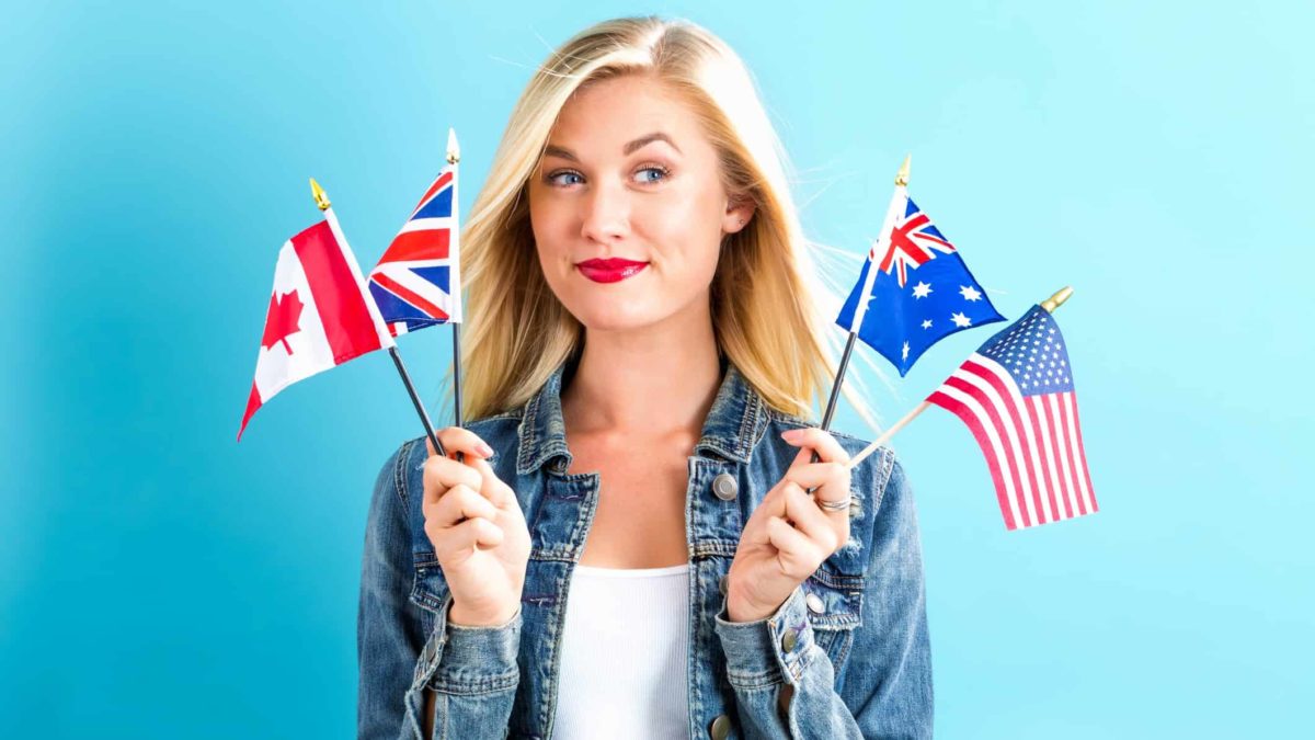 comparing asx 200 to global indexes represented by woman holding up multiple countries' flags