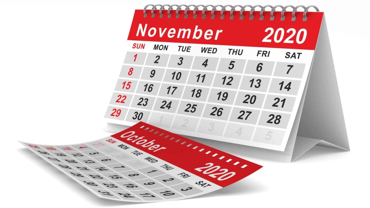 calendar of November 2020