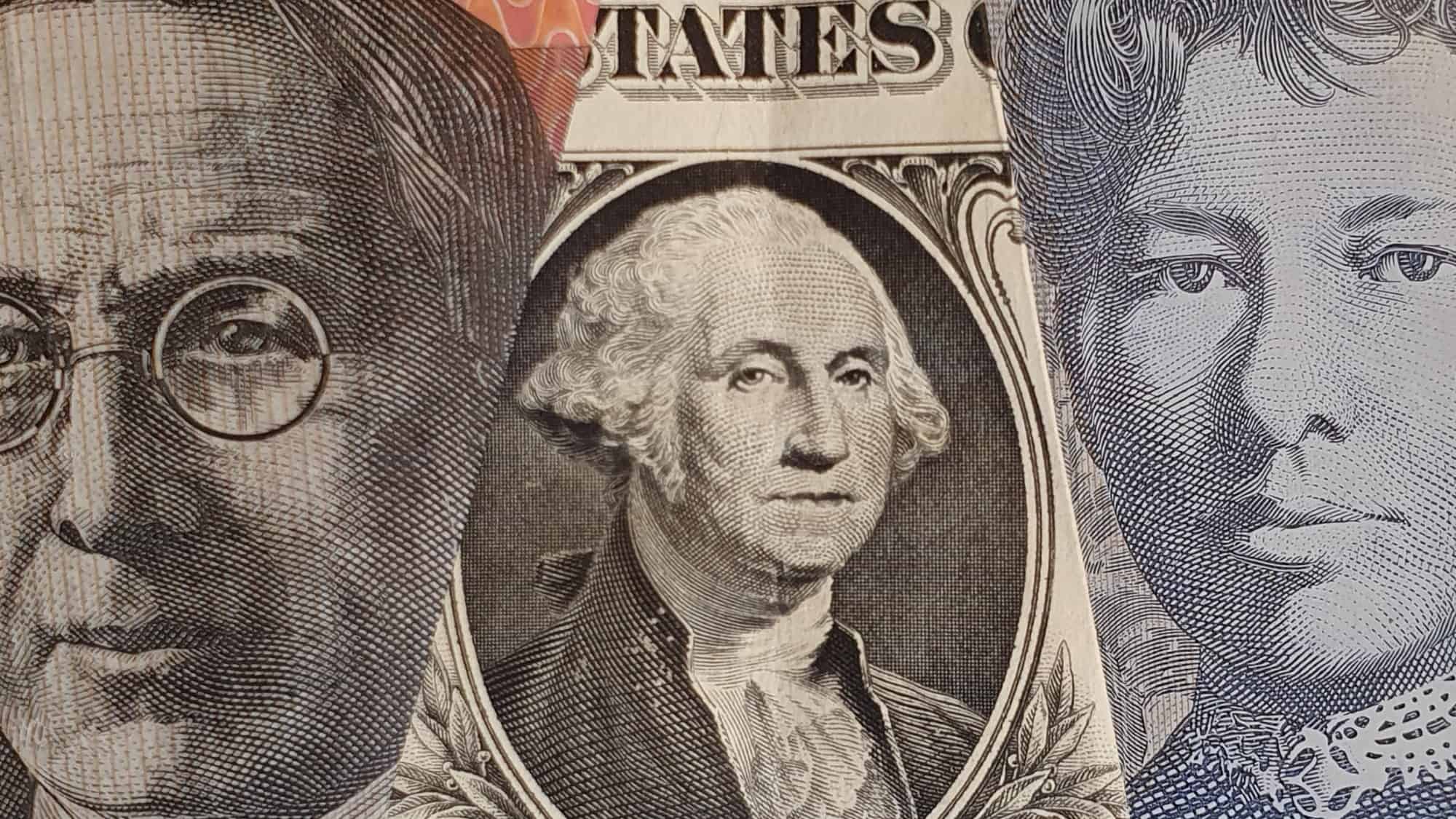 us stocks and asx share price represented by australian and us currency notes