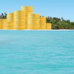 sale of asx share business represented by piles of cash sitting on pacific island