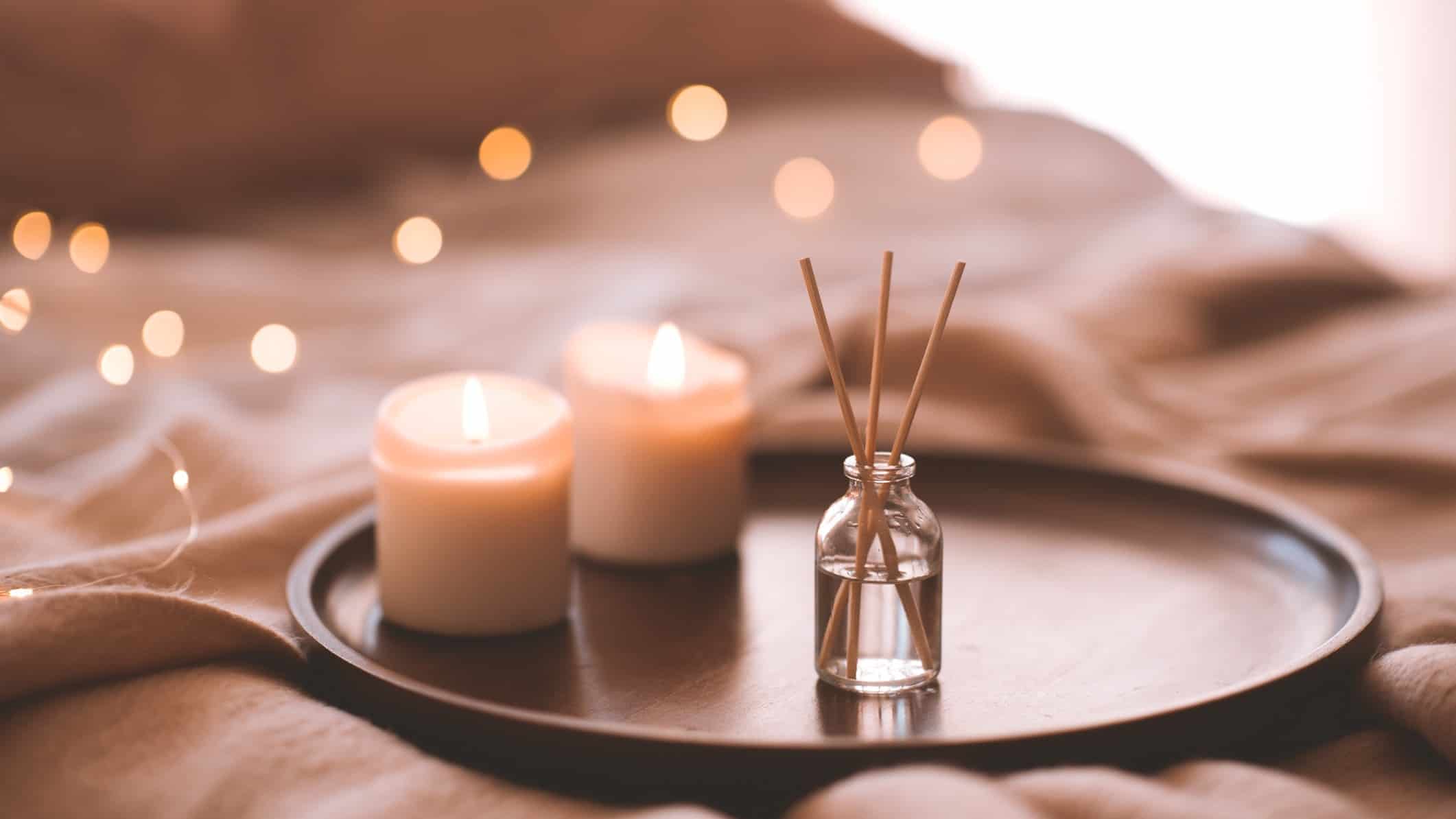 homewares asx share price represented by candles and reed diffuser on tray