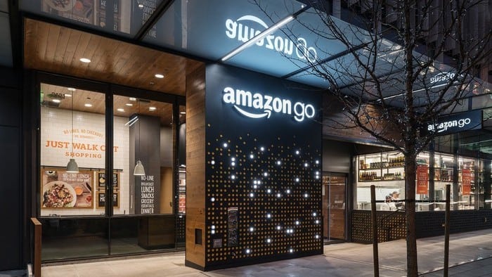 An exterior shot of an AmazonGo outlet
