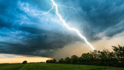 asx share price storming higher represented by lightening storm