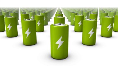 ASX lithium shares record A line-up of green lithium batteries, indicating positive share price movement for clean ASX lithium miners