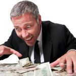 a business exec making a grab for money