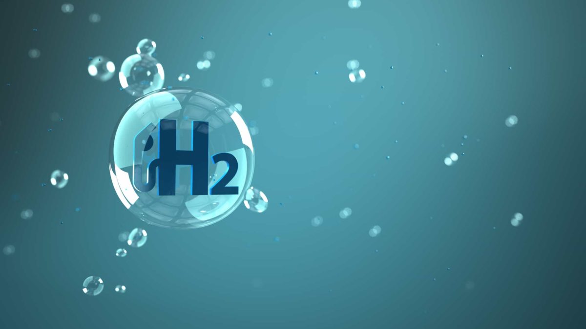 ASX Hydrogen shares represented by floating bubble containing letters H2