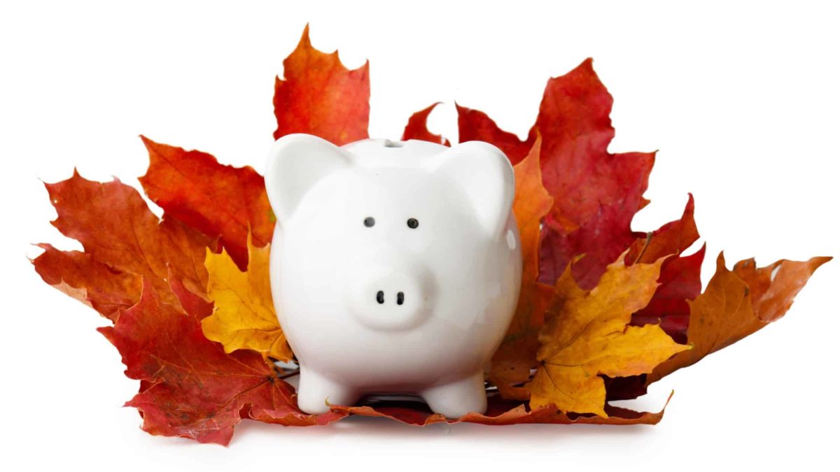 Brest ASX shares represented by piggy bank surrounded by autumn leaves