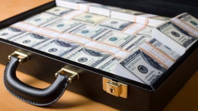 A briefcase full of money