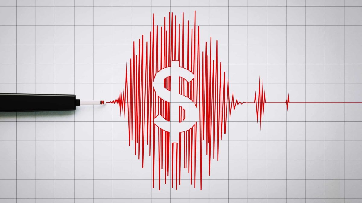 seismograph with dollar sign