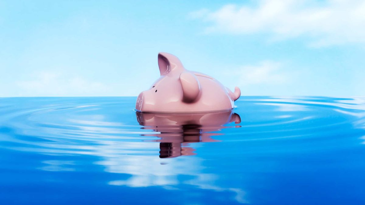 asx share price float represented by piggy bank floating on sea