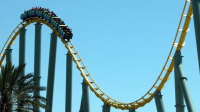 volatile asx share price represented by investors riding a roller coaster