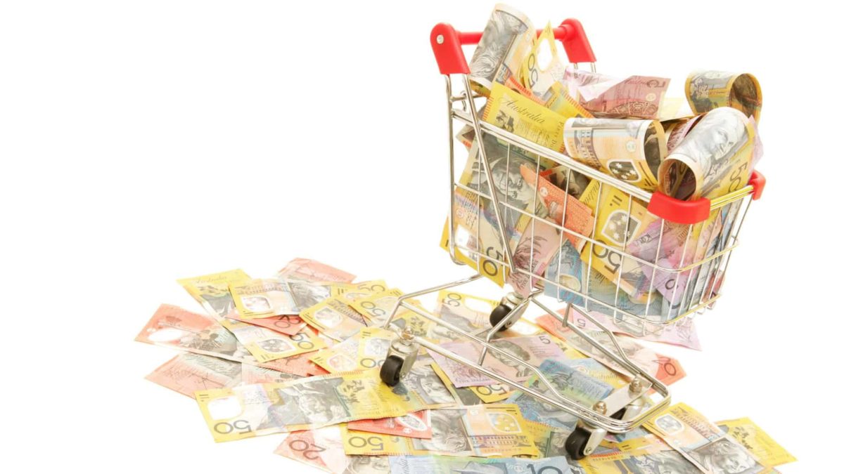 retail asx share price represented by shopping trolley full of cash