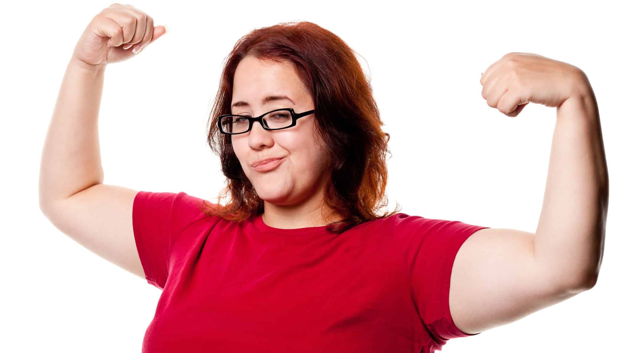rising asx share price represented by woman flexing biceps