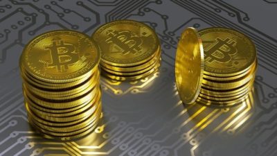 piles of bitcoins on top of each other