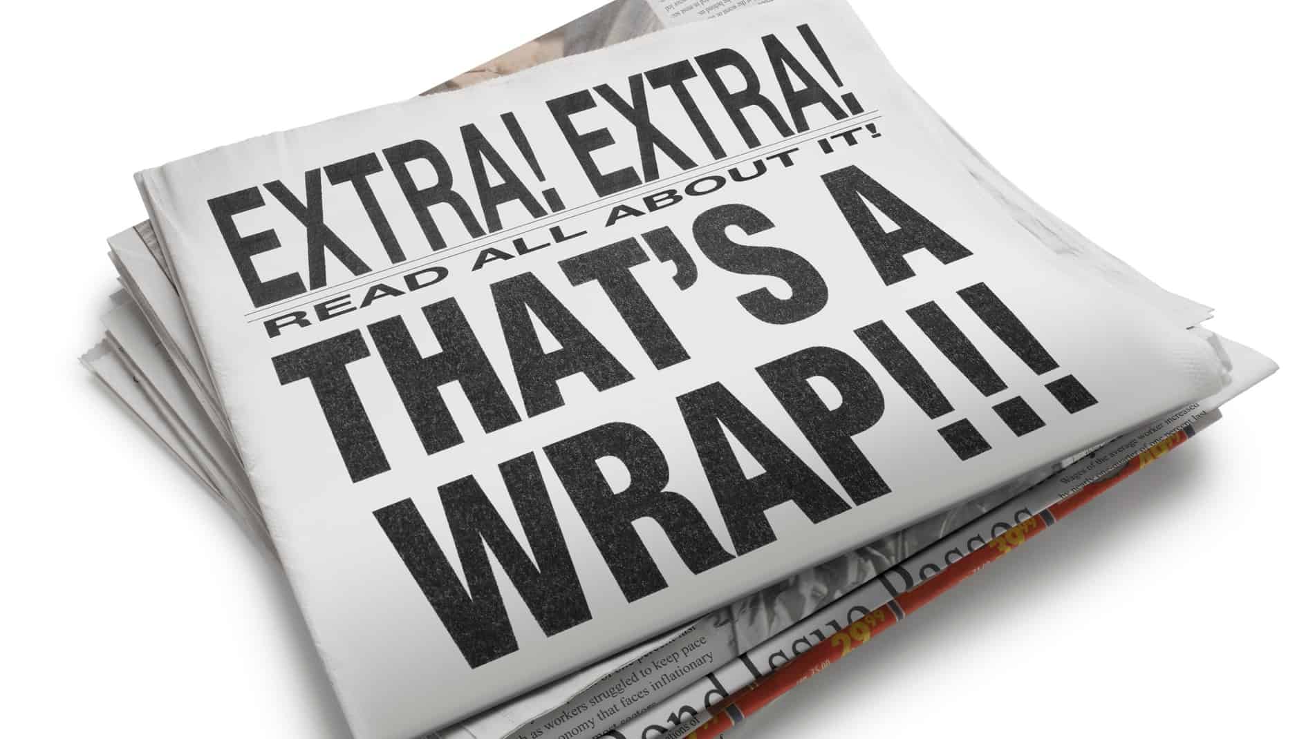 wrap up of ASX 200 shares performance represented by newspaper saying that's a wrap