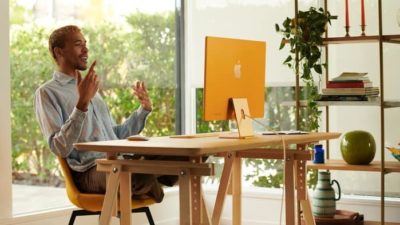 man using an iMac