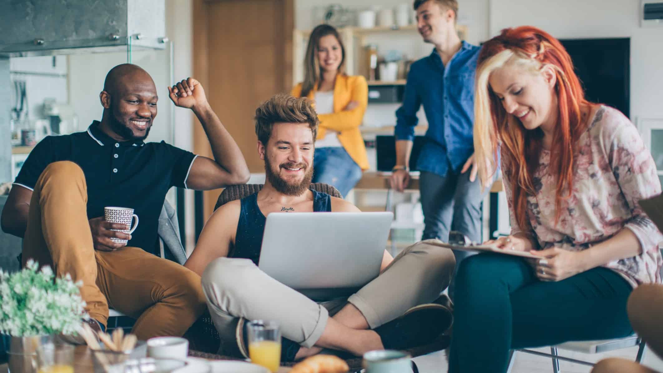 Gen Zs hanging out with each other on their gadgets