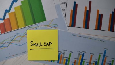 growth charts with small cap written on a sticky note