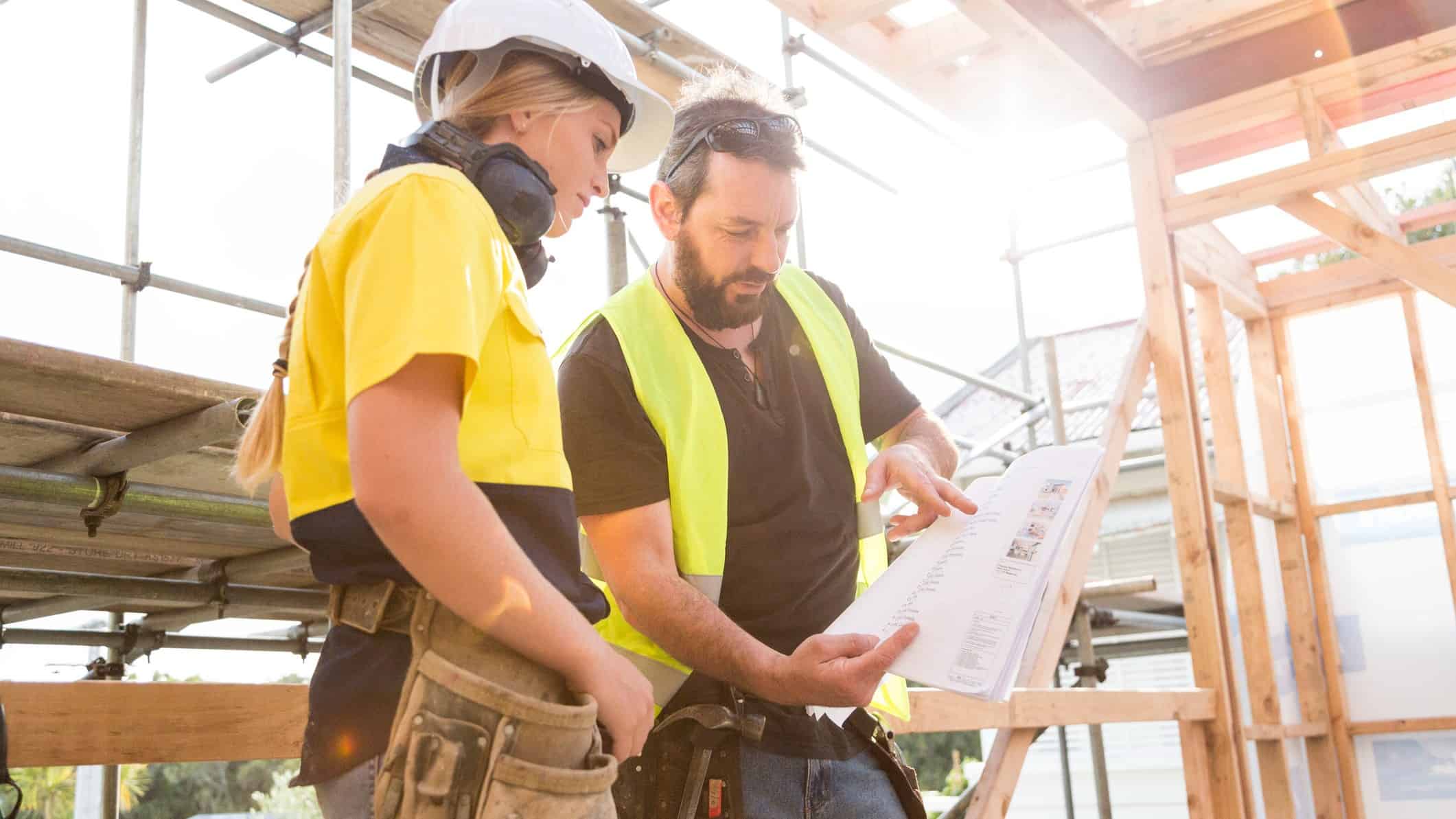 Construction workers on site
