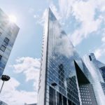 Bank skyscraper buildings.