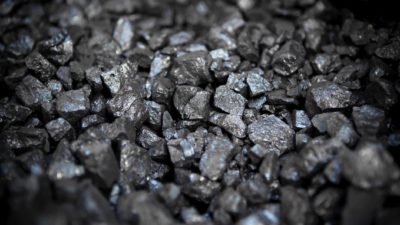 Mineral broken up coal