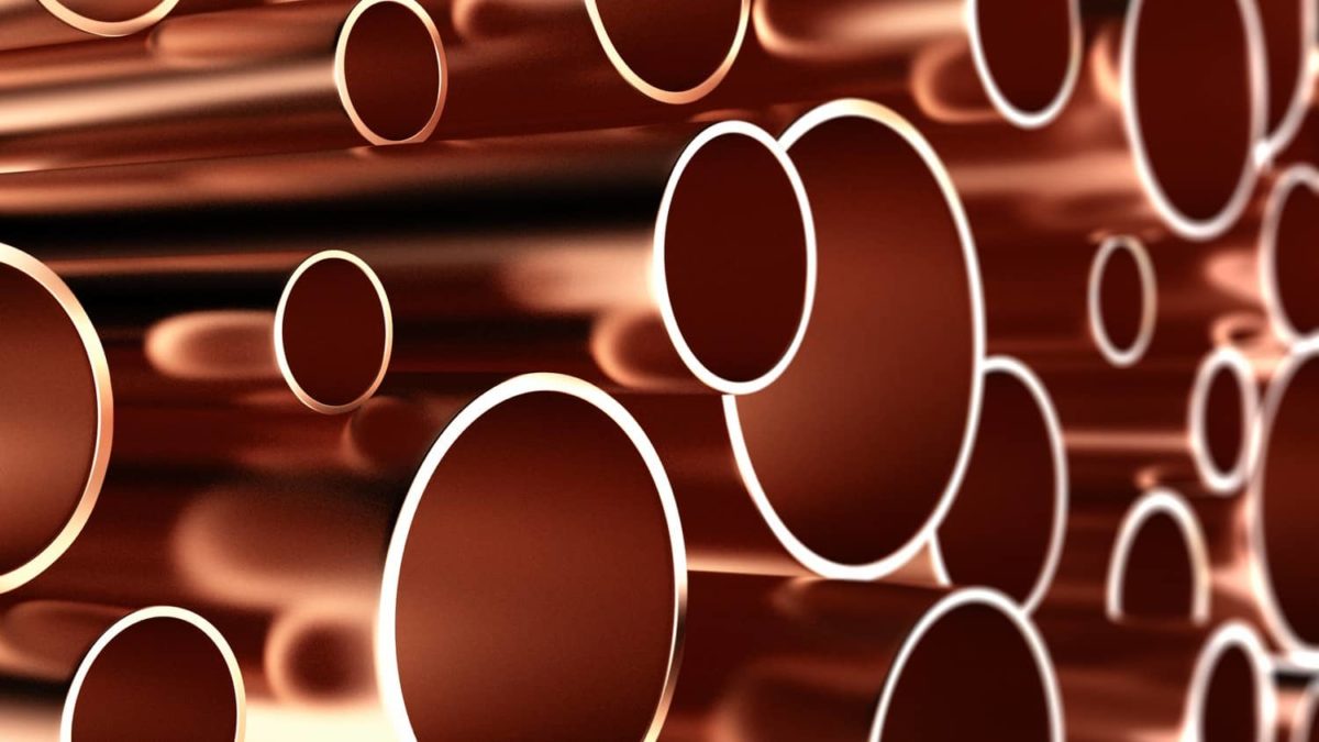 Open copper pipes