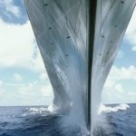 US navy ship at sea.