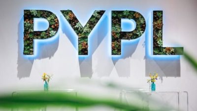pypl on the wall representing paypal