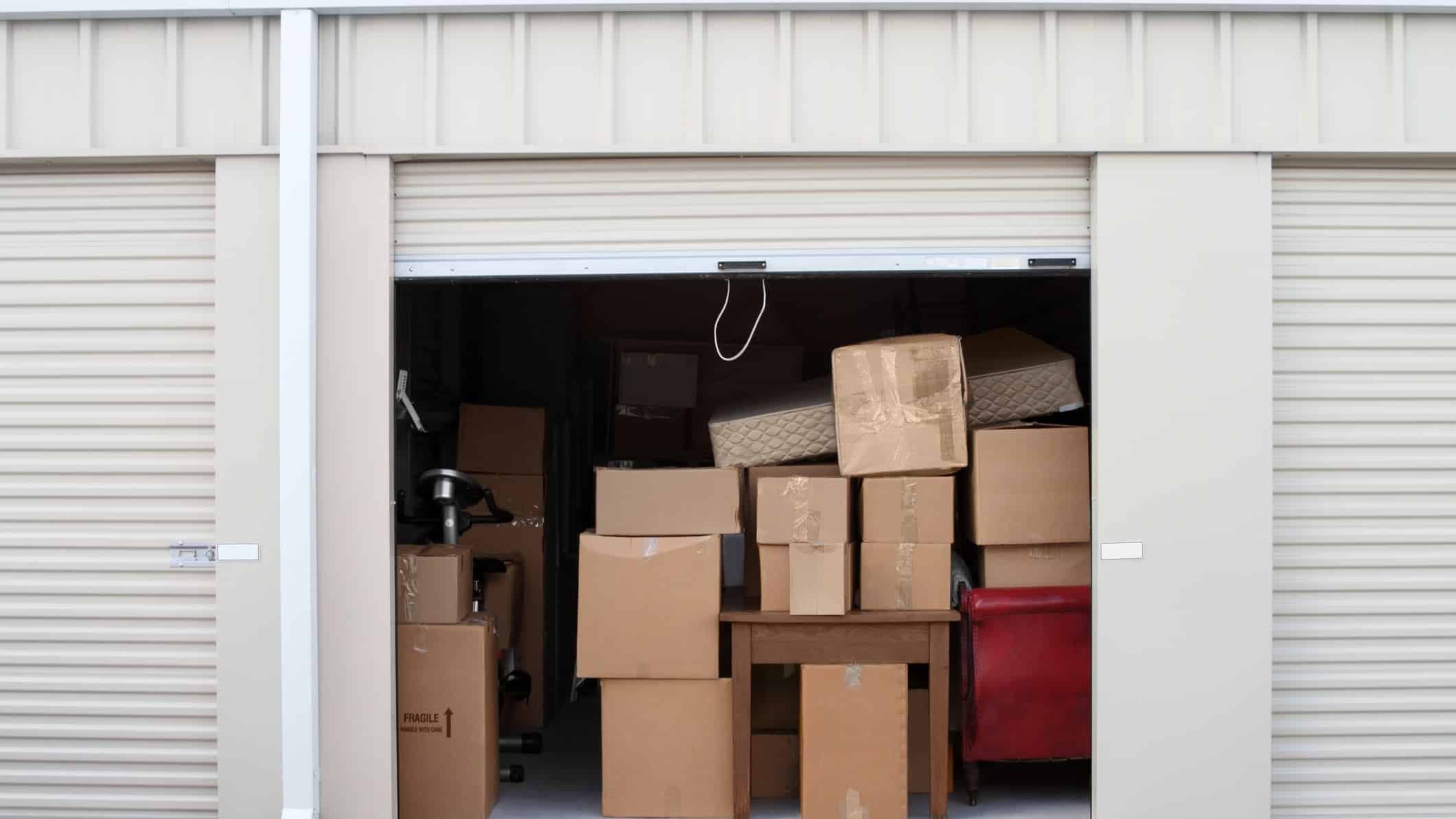self-storage warehouse with boxes