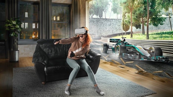 woman with virtual goggles