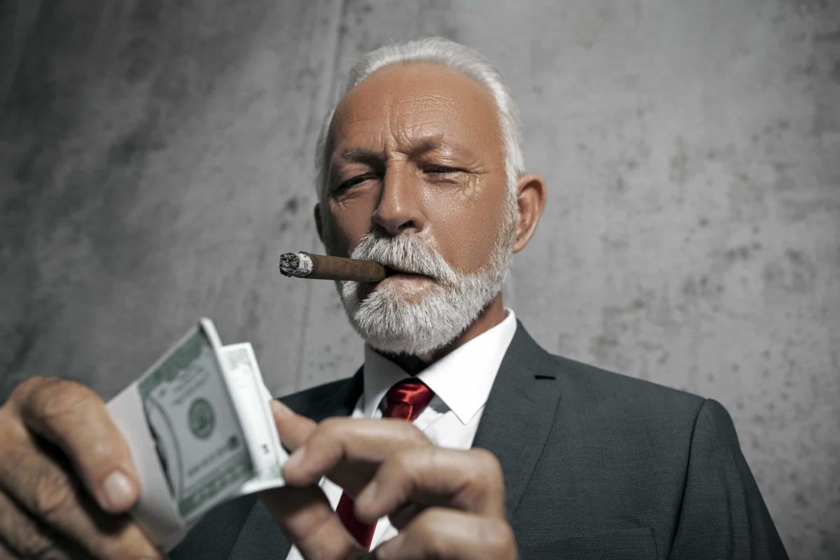 business man with cigar, counting cash, CEO, business executive