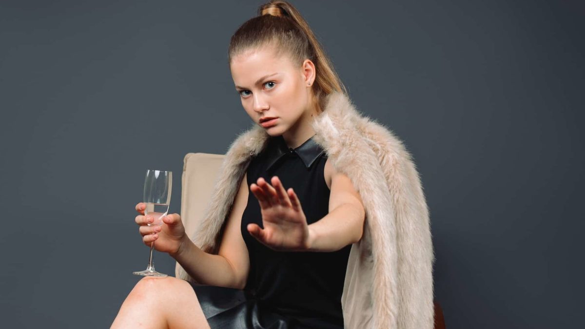Woman says no to more wine