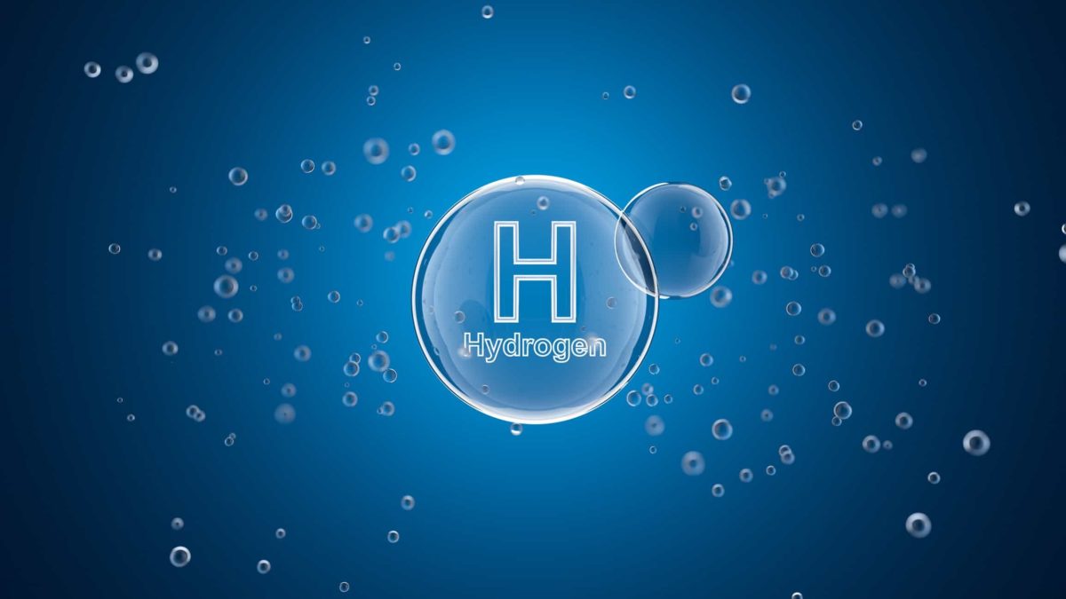 Hydrogen bubble in blue
