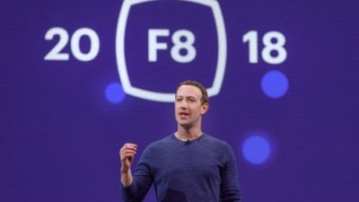 Facebook CEO giving talk